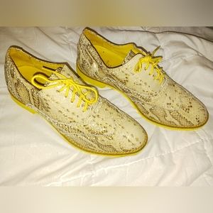 Cole Haan Leather Snakeskin Oxfords